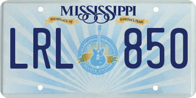 MS license plate LRL850
