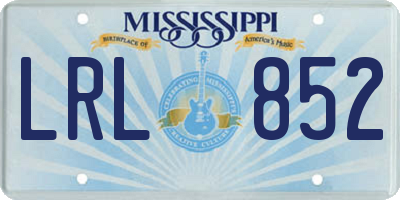MS license plate LRL852