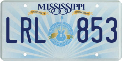 MS license plate LRL853