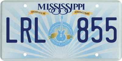MS license plate LRL855