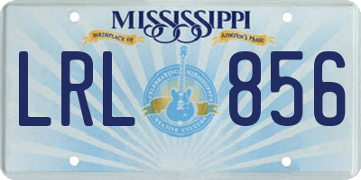 MS license plate LRL856