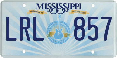 MS license plate LRL857