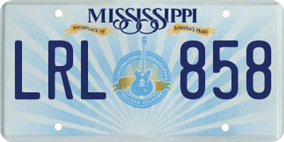 MS license plate LRL858