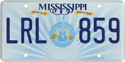 MS license plate LRL859