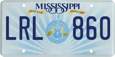 MS license plate LRL860