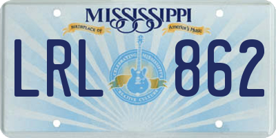 MS license plate LRL862