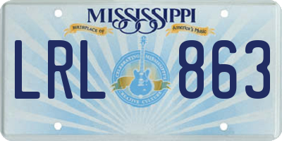 MS license plate LRL863