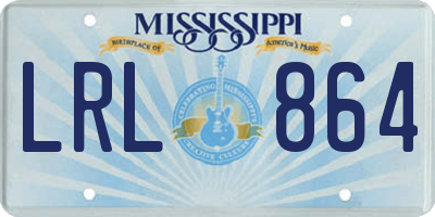 MS license plate LRL864