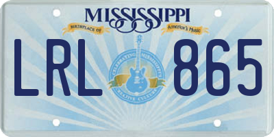 MS license plate LRL865