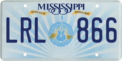 MS license plate LRL866