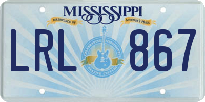 MS license plate LRL867