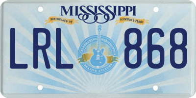 MS license plate LRL868