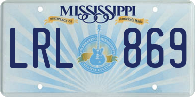 MS license plate LRL869