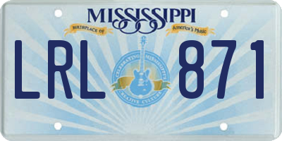 MS license plate LRL871