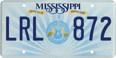 MS license plate LRL872