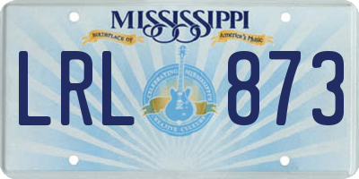 MS license plate LRL873