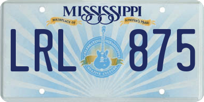 MS license plate LRL875