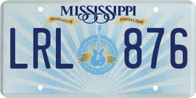 MS license plate LRL876