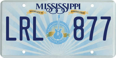 MS license plate LRL877