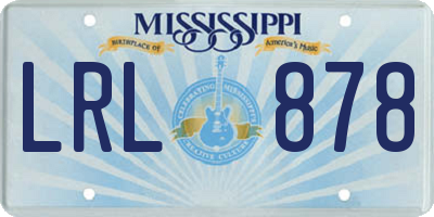 MS license plate LRL878