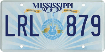MS license plate LRL879