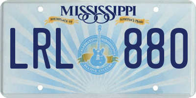MS license plate LRL880