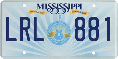 MS license plate LRL881