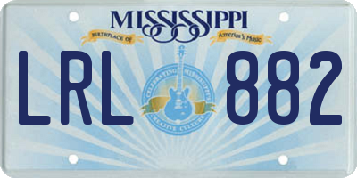 MS license plate LRL882
