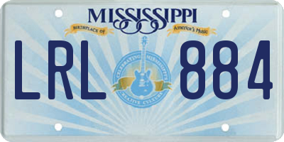 MS license plate LRL884