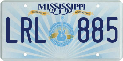 MS license plate LRL885