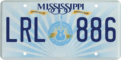 MS license plate LRL886