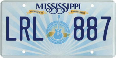 MS license plate LRL887