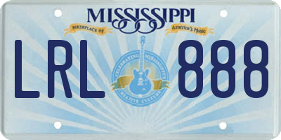 MS license plate LRL888
