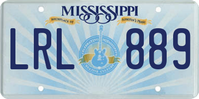 MS license plate LRL889