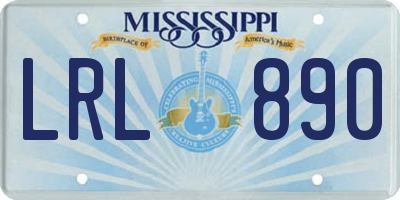 MS license plate LRL890