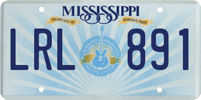 MS license plate LRL891