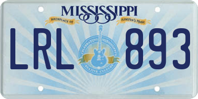 MS license plate LRL893
