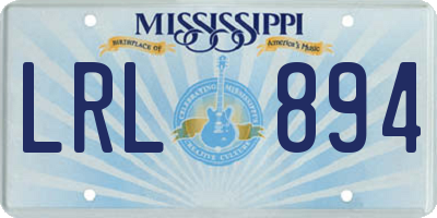 MS license plate LRL894