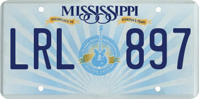 MS license plate LRL897