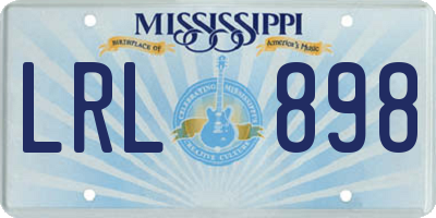 MS license plate LRL898