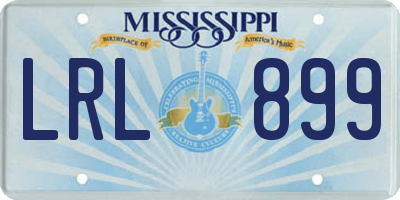 MS license plate LRL899