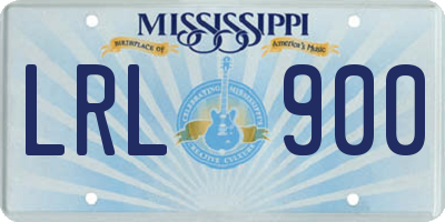 MS license plate LRL900