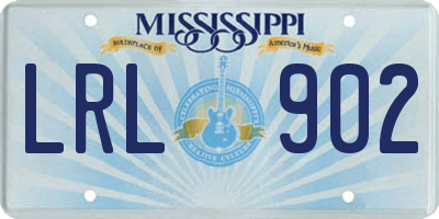 MS license plate LRL902