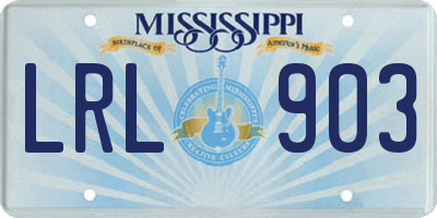 MS license plate LRL903