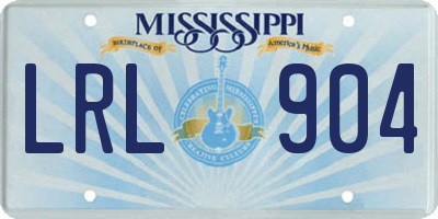 MS license plate LRL904