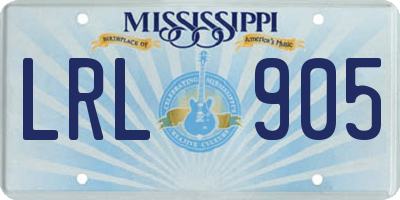 MS license plate LRL905