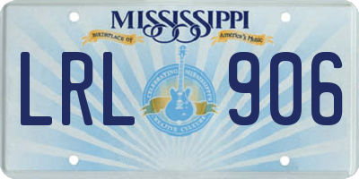 MS license plate LRL906