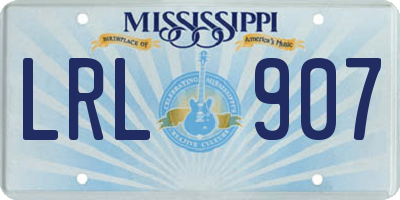 MS license plate LRL907