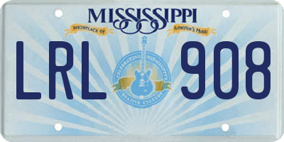 MS license plate LRL908