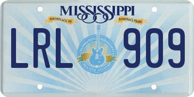 MS license plate LRL909